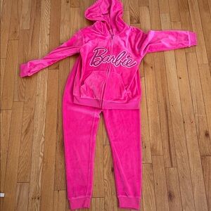 Barbie Hot Pink Velour Hoodie & Joggers Set